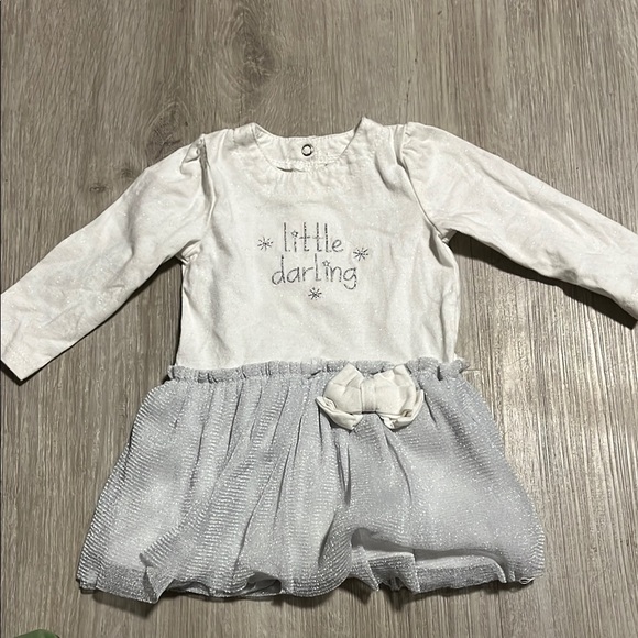 White and Silver Baby Dress - Picture 1 of 1